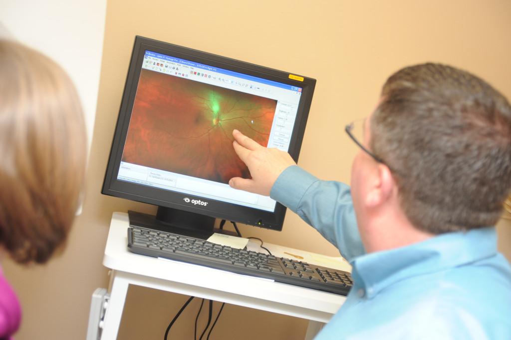 optomap in use for an eye exam